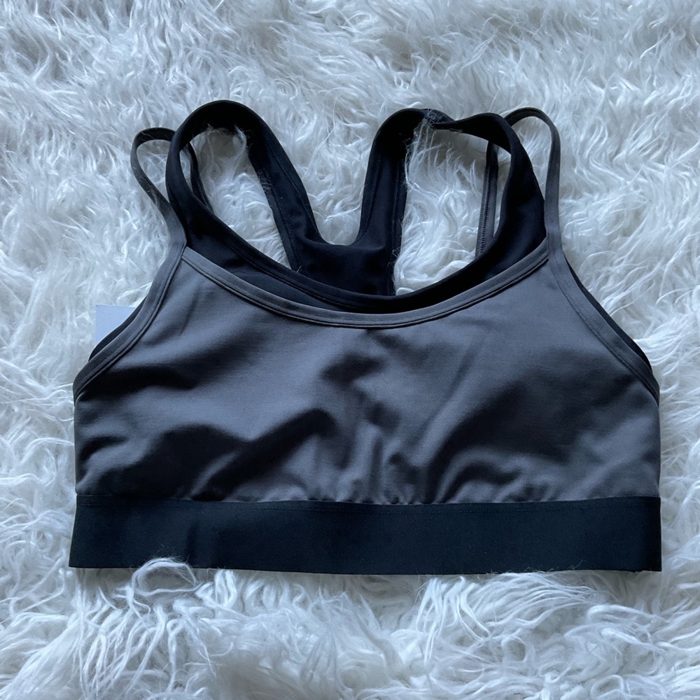 🆕PINK‎ BLACK-GREY SPORTS BRA